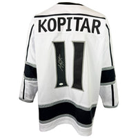 ANZE KOPITAR AUTOGRAPHED SIGNED CUSTOM WHITE PRO STYLE JERSEY JSA COA