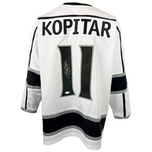 ANZE KOPITAR AUTOGRAPHED SIGNED CUSTOM WHITE PRO STYLE JERSEY JSA COA