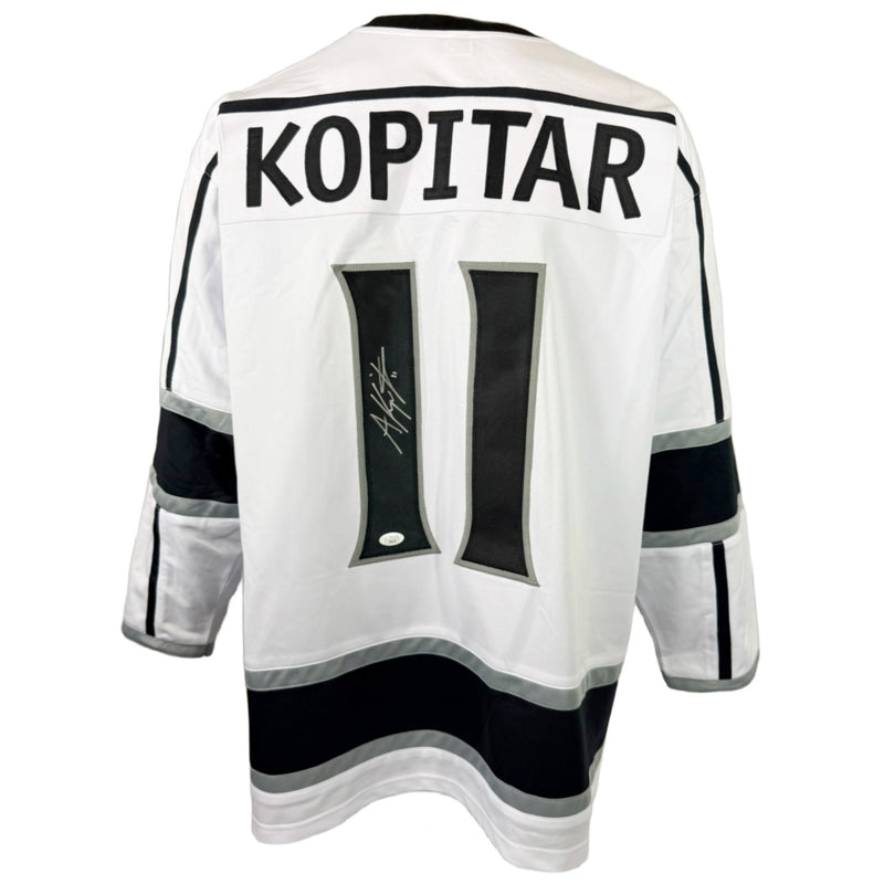 ANZE KOPITAR AUTOGRAPHED SIGNED CUSTOM WHITE PRO STYLE JERSEY JSA COA