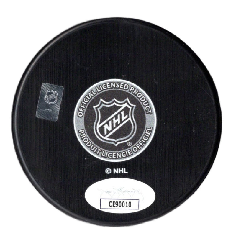 Bernie Parent autographed signed logo puck NHL Philadelphia Flyers JSA COA