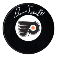 Bernie Parent autographed signed logo puck NHL Philadelphia Flyers JSA COA