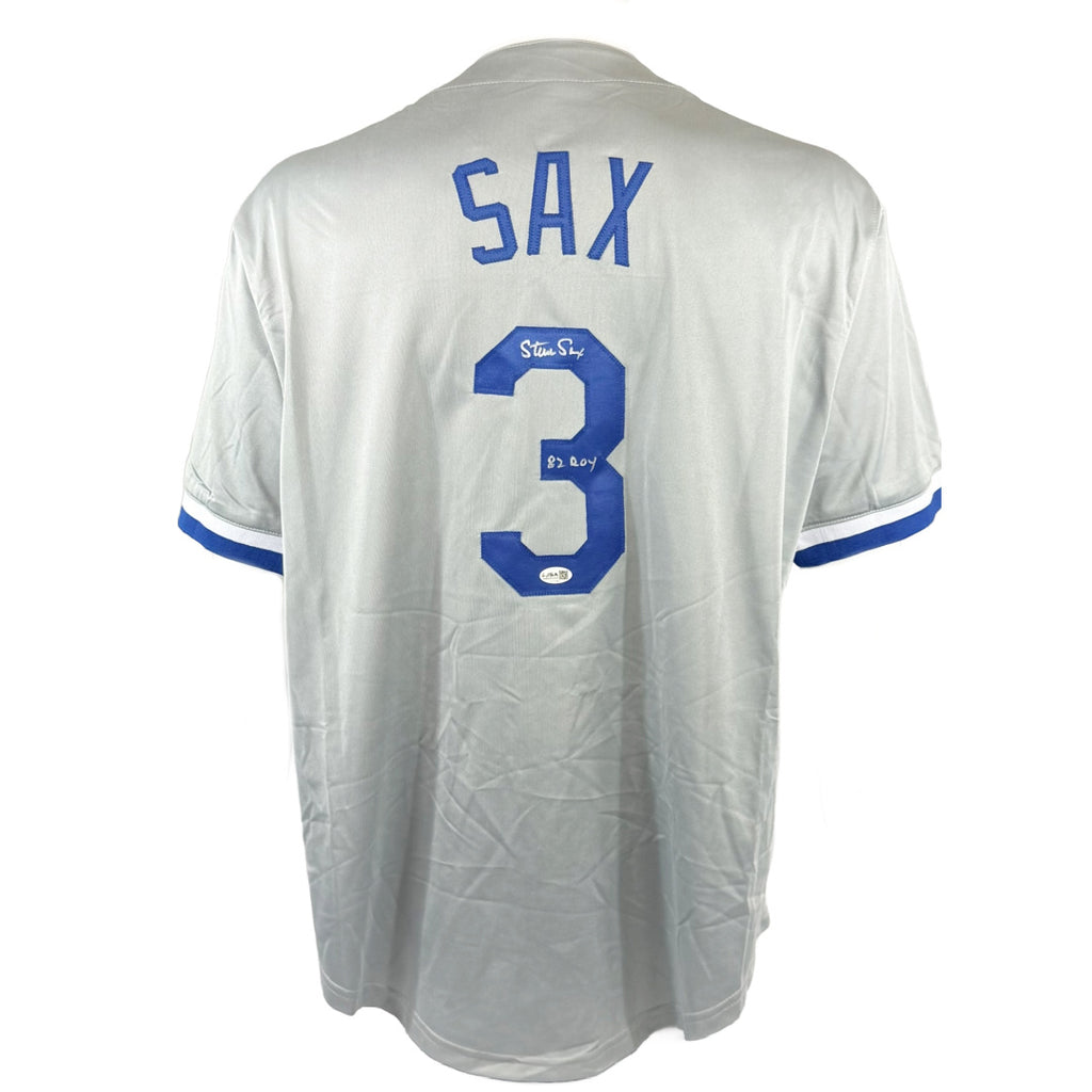 STEVE SAX SIGNED AUTOGRAPHED INSCRIBED GREY PRO STYLE JERSEY JSA COA