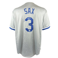 STEVE SAX SIGNED AUTOGRAPHED INSCRIBED GREY PRO STYLE JERSEY JSA COA