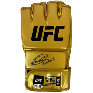 Dricus Du Plessis autographed signed inscribed gold glove UFC JSA Stillknocks