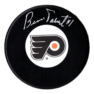 Bernie Parent autographed signed logo puck NHL Philadelphia Flyers JSA COA