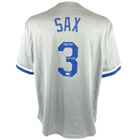 STEVE SAX SIGNED AUTOGRAPHED INSCRIBED GREY PRO STYLE JERSEY JSA COA