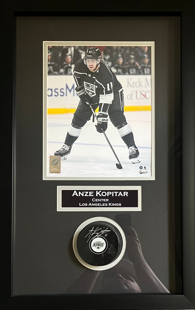 Anze Kopitar autographed signed framed puck NHL Los Angeles Kings JSA COA