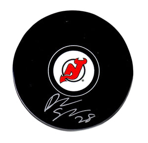 Damon Severson autographed signed puck NHL New Jersey Devils JSA COA