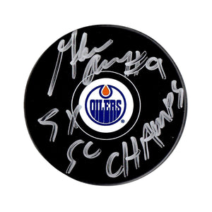 Glenn Anderson autographed signed draft puck NHL Edmonton Oilers JSA COA