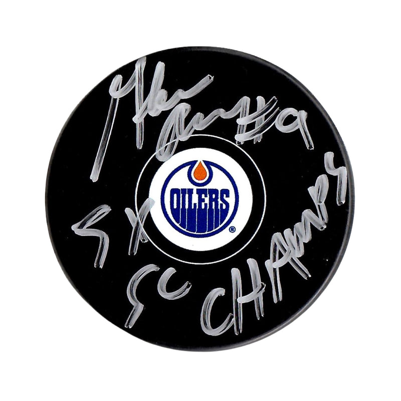 Glenn Anderson autographed signed draft puck NHL Edmonton Oilers JSA COA