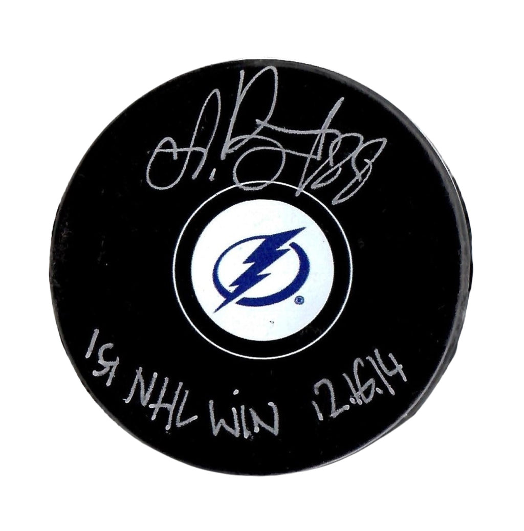 Andrei Vasilevskiy autographed inscribed puck NHL Tampa Bay Lightning JSA COA