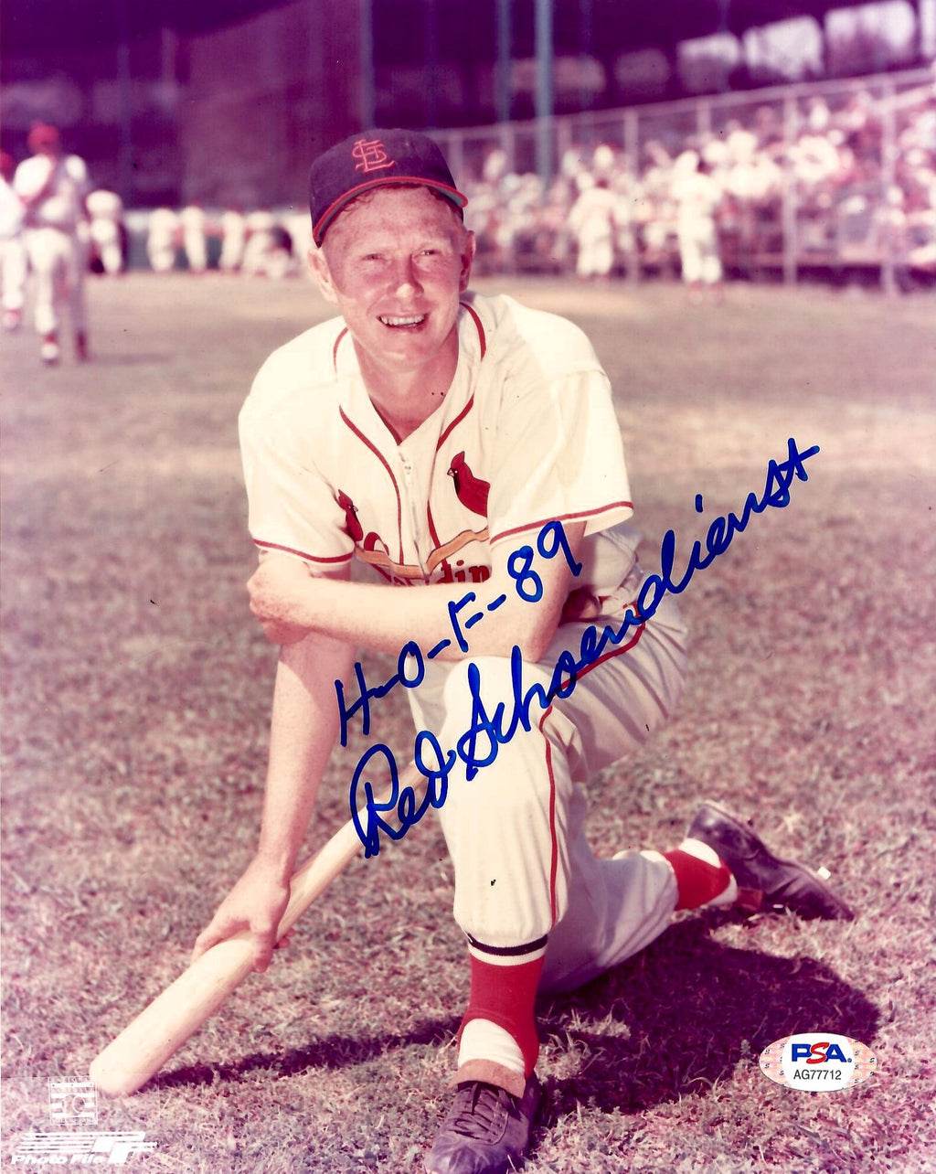Red Schoedienst autographed signed 8x10 photo MLB St. Louis Cardinals PSA COA