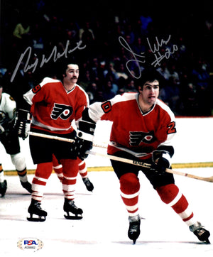 Rick Macleish & Jim Watson signed 8x10 photo NHL Philadelphia Flyers PSA COA