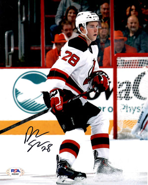 Damon Severson autographed signed 8x10 photo NHL New Jersey Devils PSA COA
