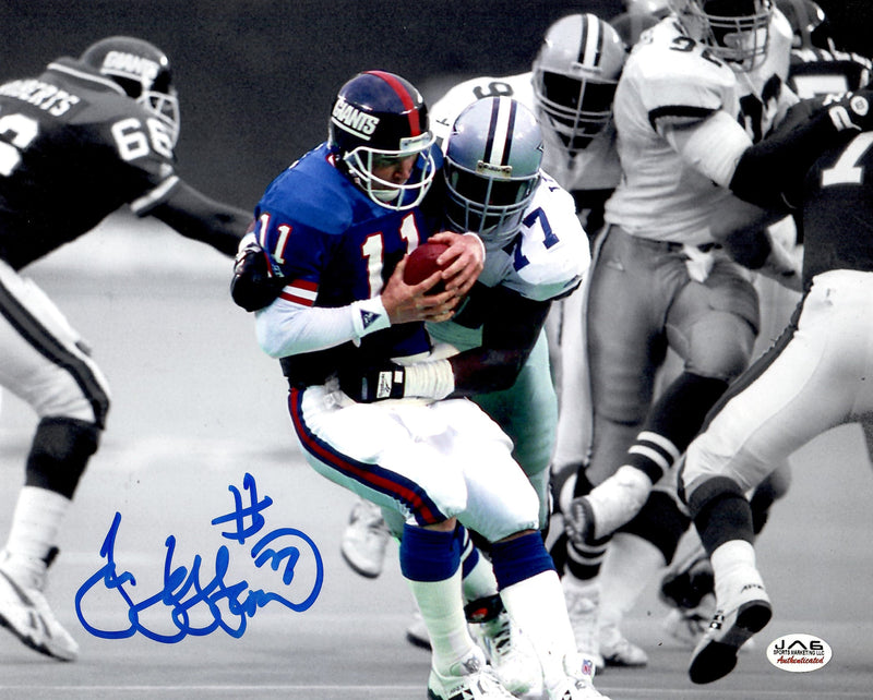 Jim Jeffcoat autographed signed 8x10 photo NFL New York Giants COA