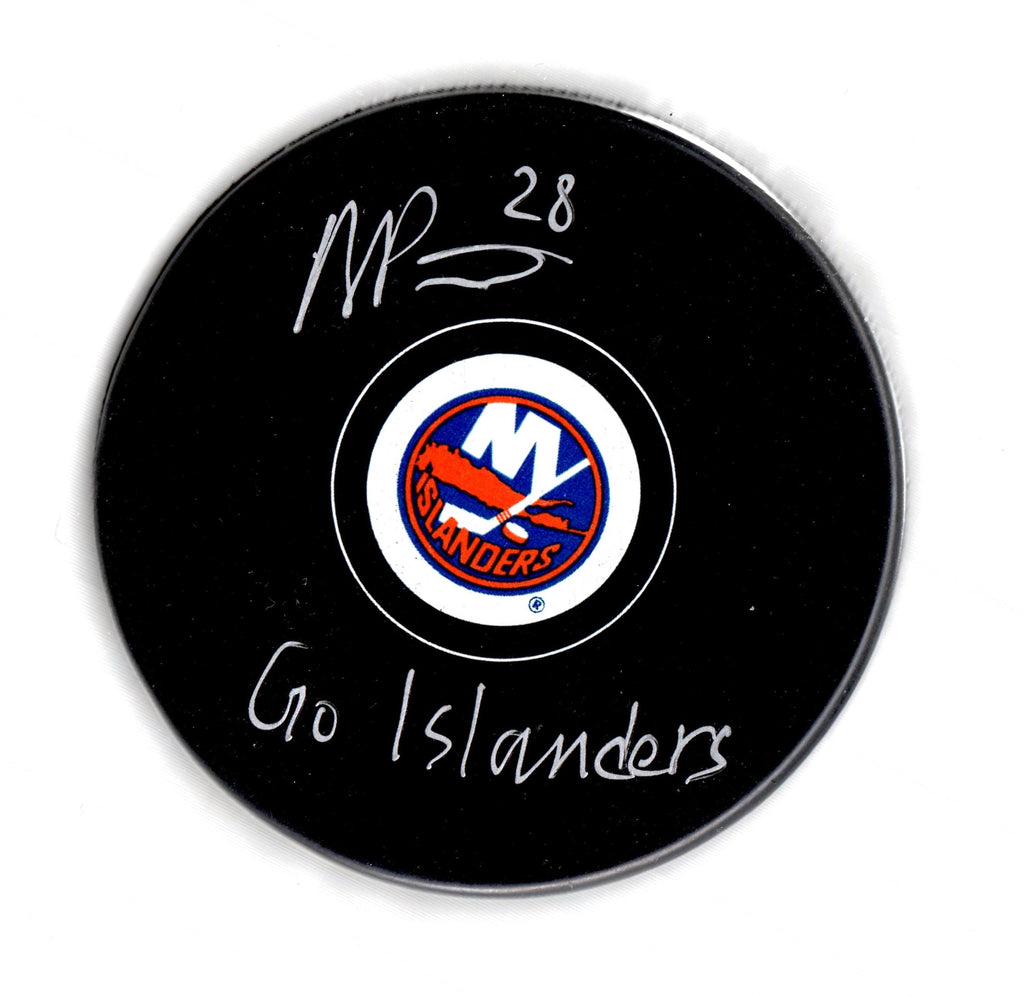 Alexander Romanov signed inscribed puck NHL New York Islanders JSA COA