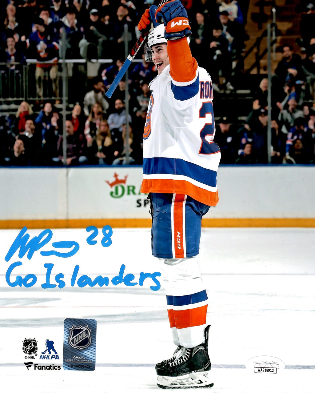 Alexander Romanov signed inscribed 8x10 photo NHL New York Islanders JSA COA