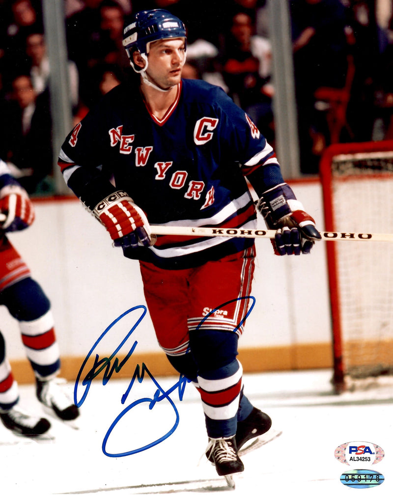 Ron Greschner autographed signed 8x10 photo NHL New York Rangers PSA COA