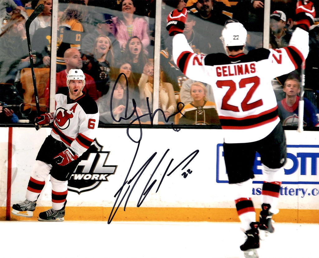 Andy Greene and Eric Gelinas autographed signed 8x10 photo NHL New Jersey Devils