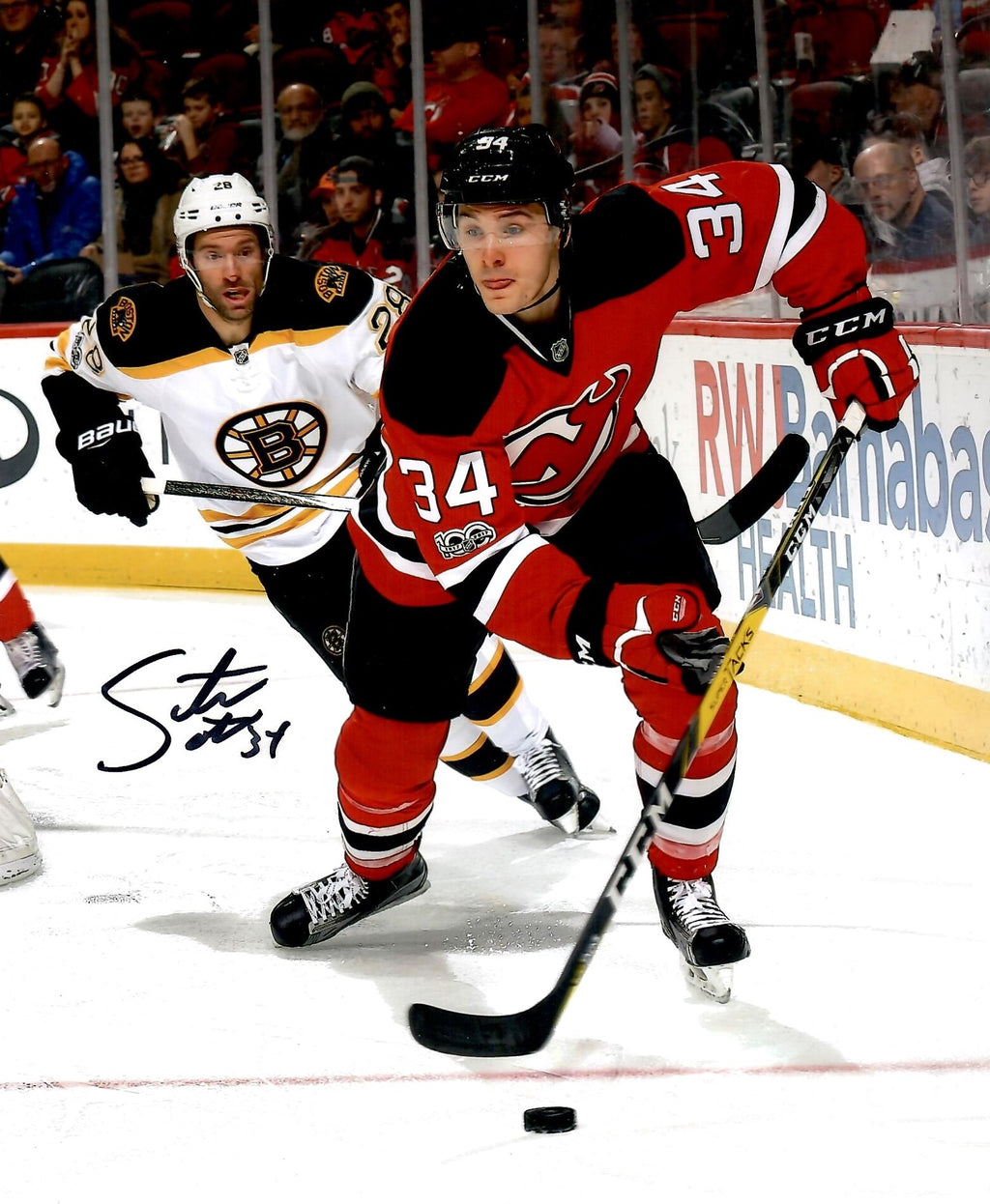 Steven Santini autographed signed 8x10 photo NHL New Jersey Devils