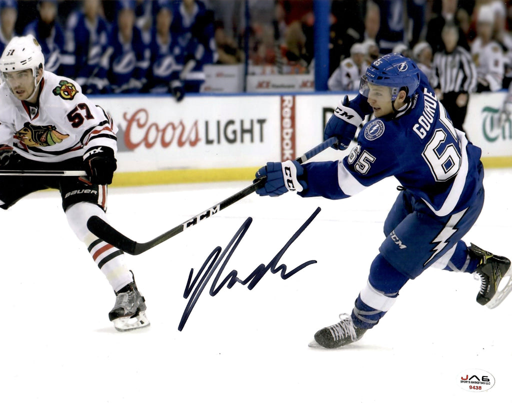 Yanni Gourde autographed signed 8x10 photo NHL Tampa Bay Lightning COA
