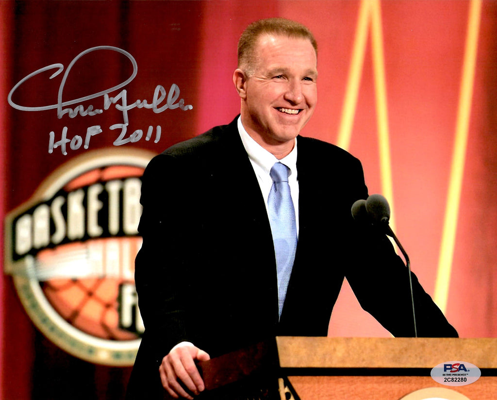 Chris Mullin signed inscribed 8x10 photo NBA Golden State Warriors PSA