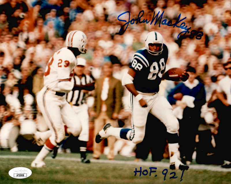 John Mackey autographed signed inscribed 8x10 photo Baltimore Colts JSA COA