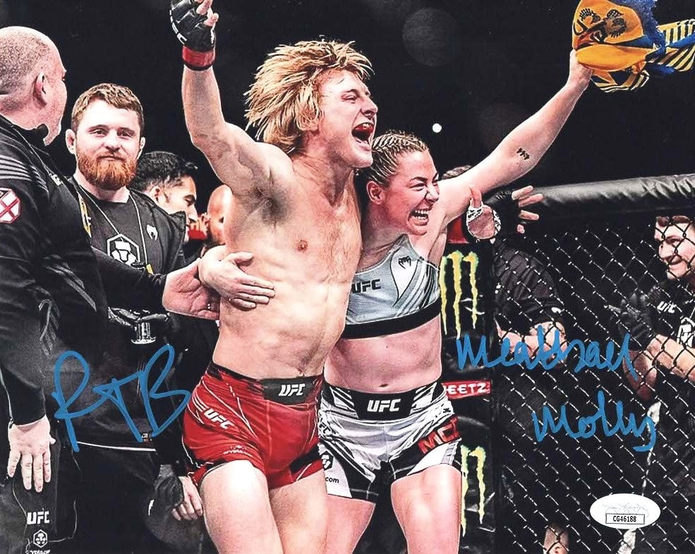 Paddy Pimblett Molly McCann autographed signed 8x10 photo UFC JSA COA