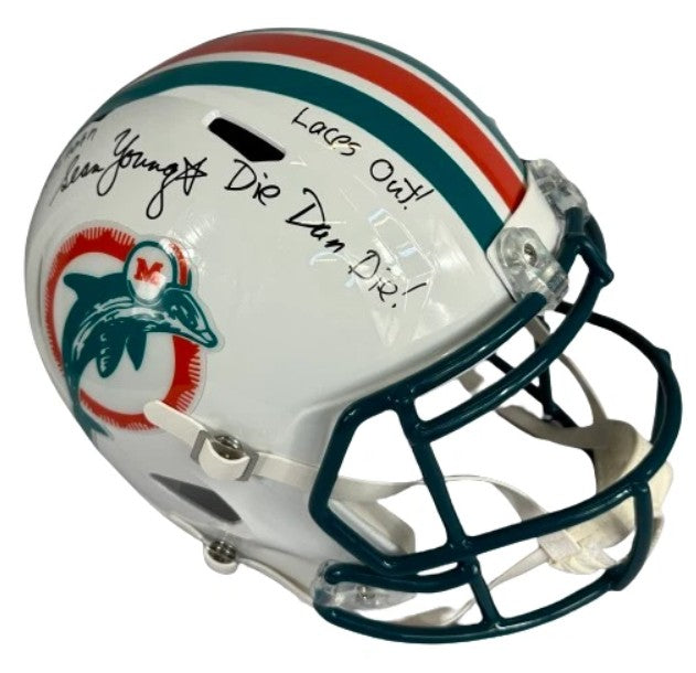 Sean Young signed inscribed full-size helmet Ace Ventura JSA Miami Dolphins Ray Finkel
