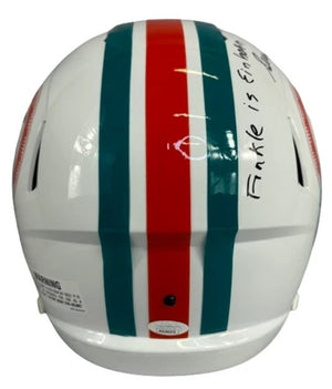 Sean Young signed inscribed full-size helmet Ace Ventura JSA Miami Dolphins Ray Finkel