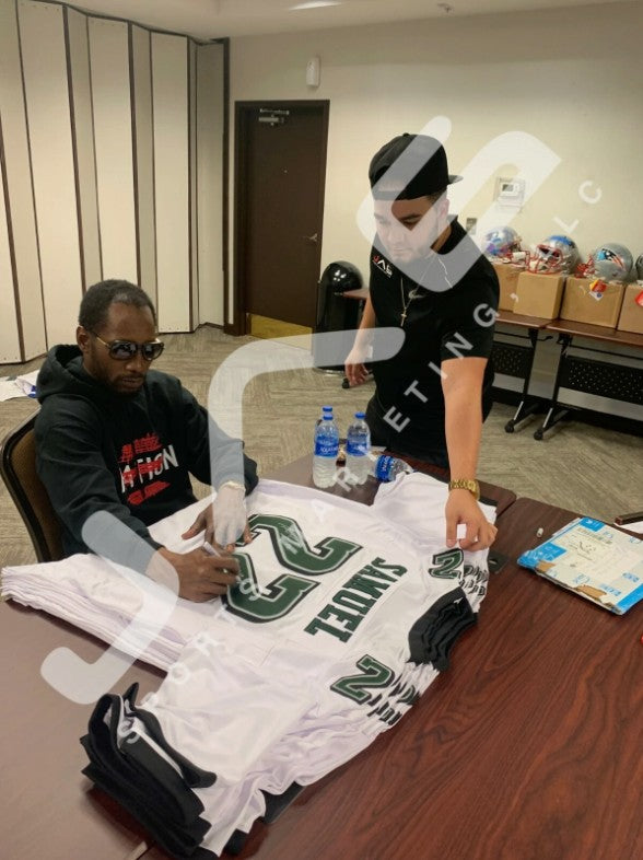 ASANTE SAMUEL SR. AUTOGRAPHED INSCRIBED CUSTOM WHITE PRO STYLE JERSEY JSA