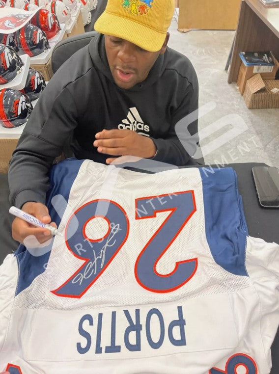 CLINTON PORTIS AUTOGRAPHED SIGNED CUSTOM NAVY PRO STYLE JERSEY JSA COA