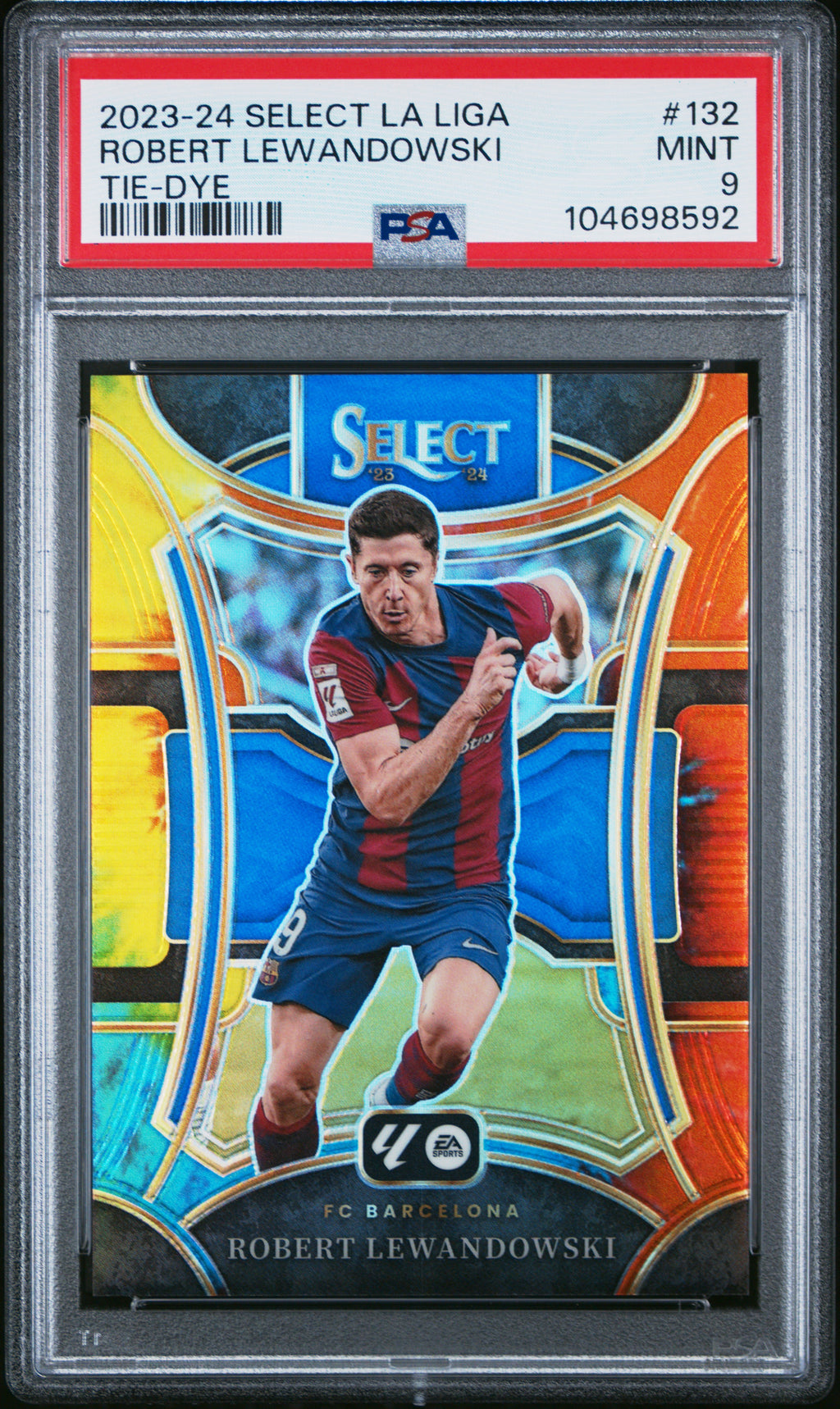 Robert Lewandowski 2023-24 Panini Select Tie Dye /30 PSA 9 #132