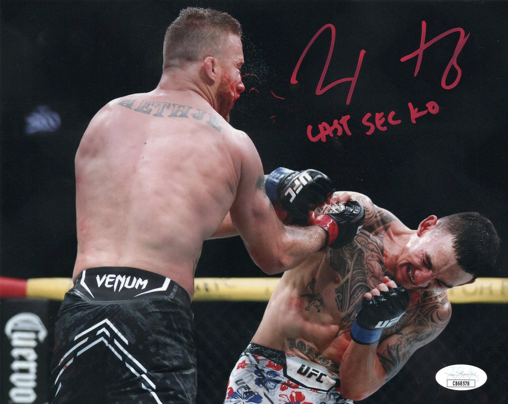 Max Holloway autographed signed inscribed 8x10 photo UFC JSA Justin Gaethje