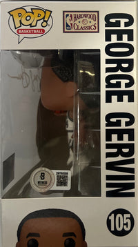 George Gervin autographed signed funko pop #105 NBA San Antonio Spurs Beckett