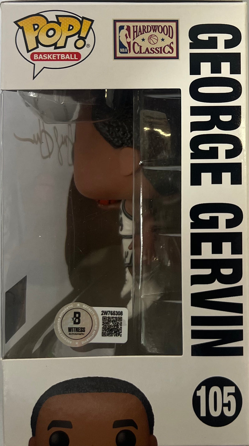 George Gervin autographed signed funko pop #105 NBA San Antonio Spurs Beckett