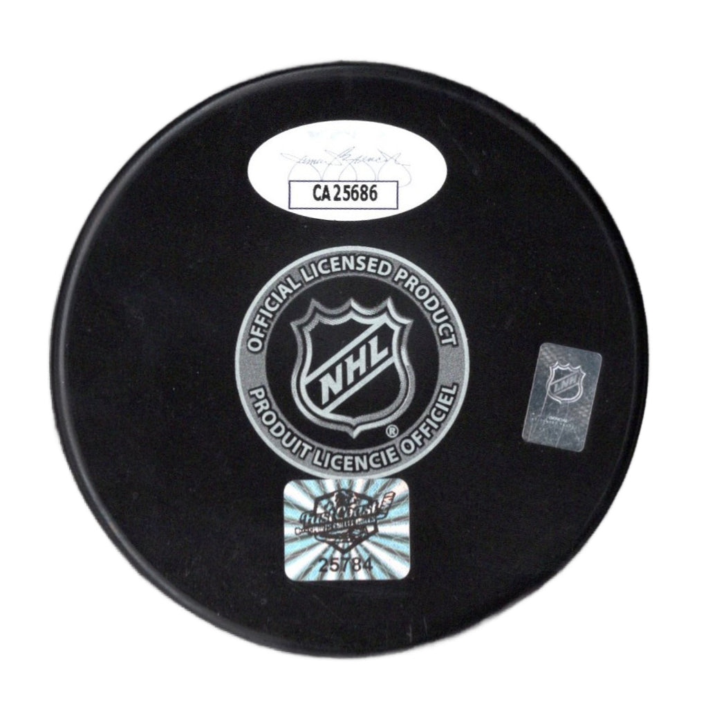 Noah Cates autographed signed logo puck NHL Philadelphia Flyers JSA COA