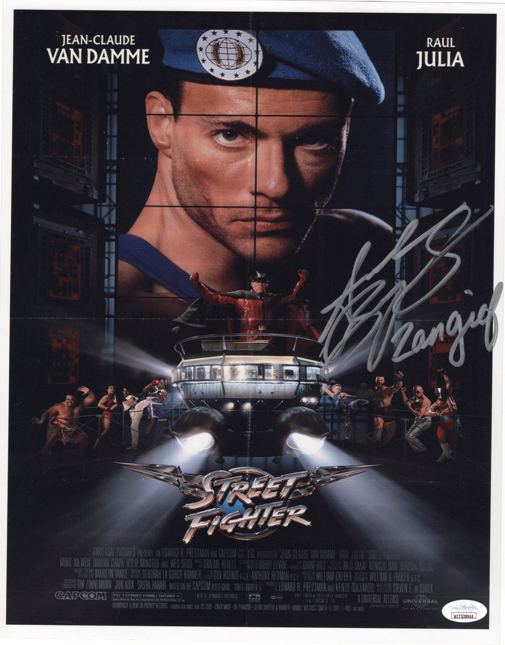 Andrew Bryniarski signed inscribed 11x14 photo Street Fighter JSA COA Zangief