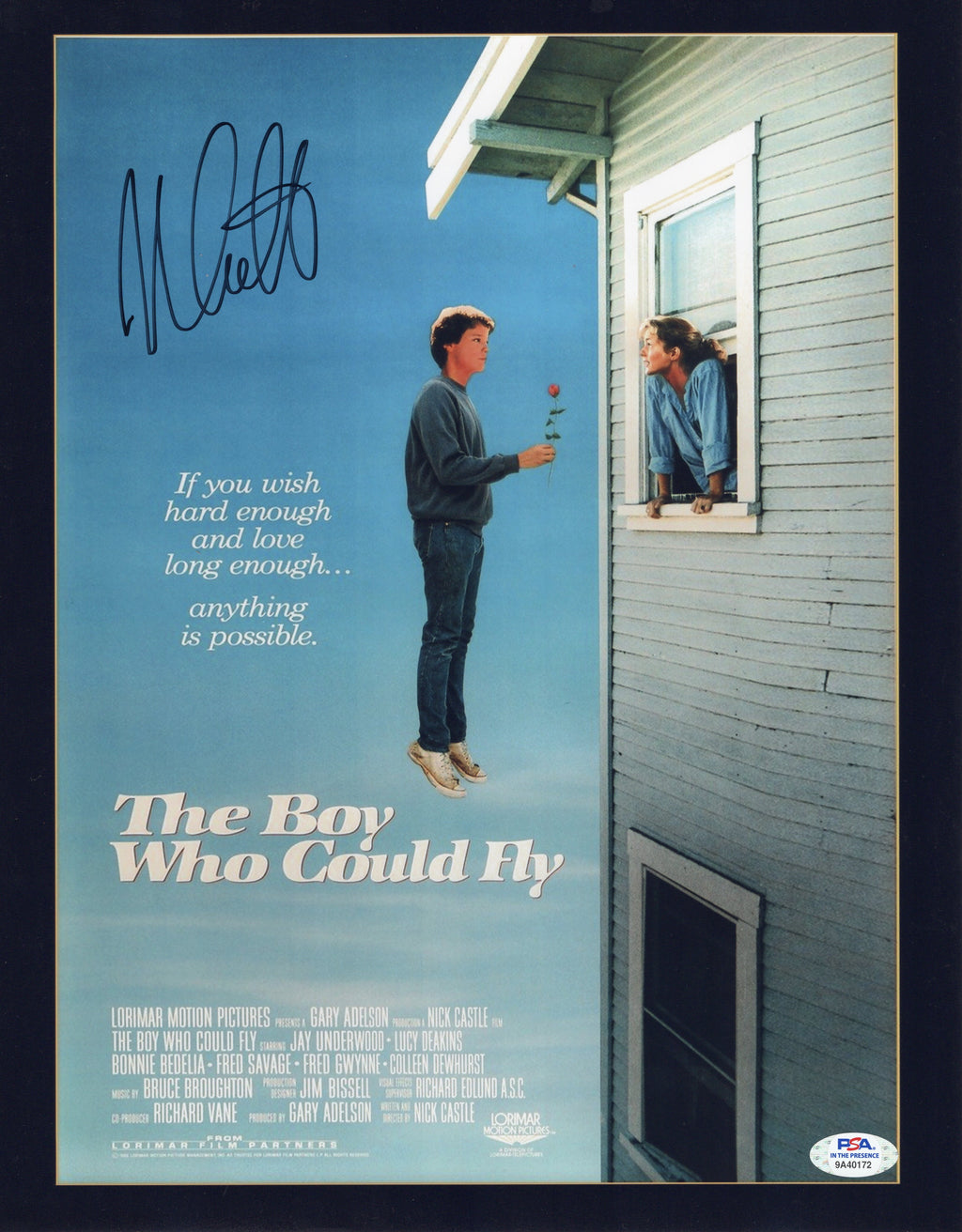 Nick Castle autographed signed 11x14 photo The Boy Who Could Fly PSA COA