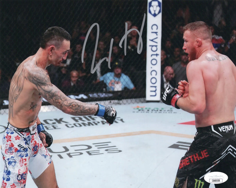 Max Holloway autographed signed 8x10 photo UFC Blessed JSA COA Justin Gaethje