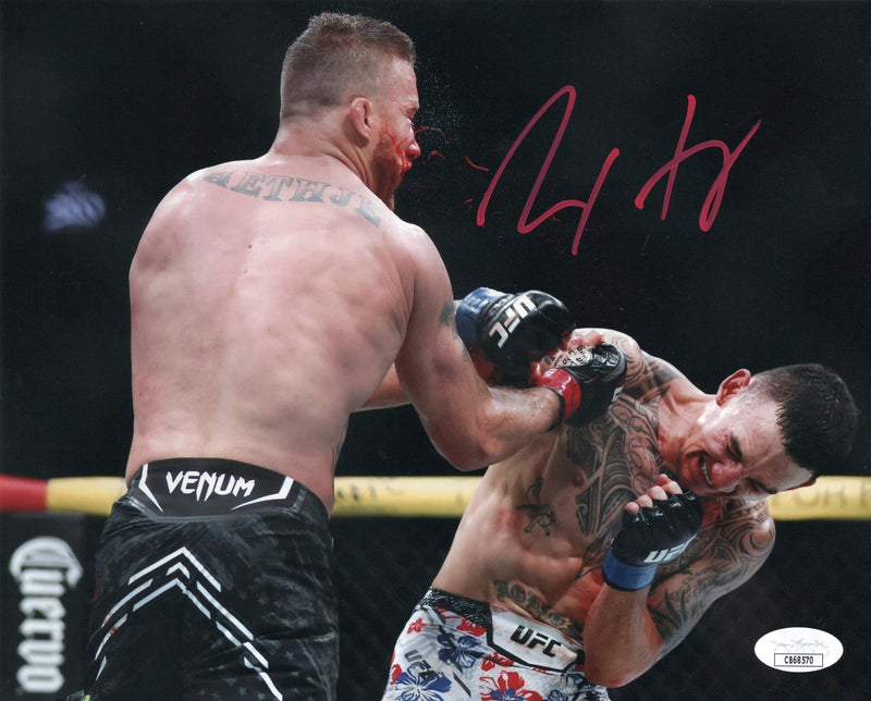 Max Holloway autographed signed 8x10 photo UFC Blessed JSA COA Justin Gaethje