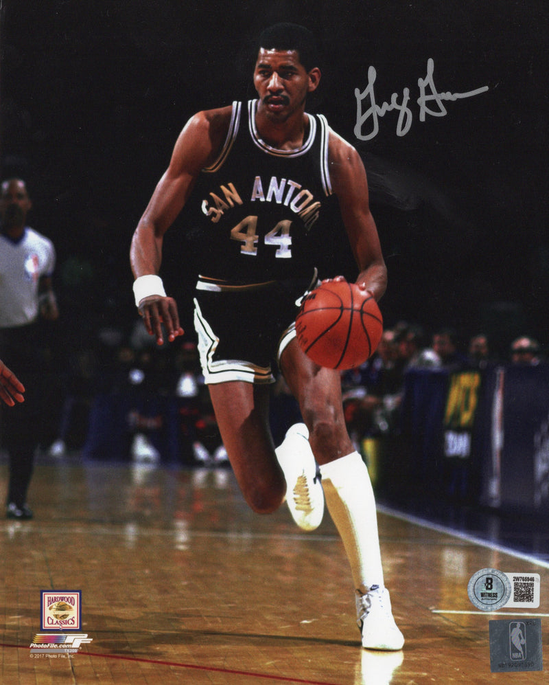 George Gervin autographed signed 8x10 photo NBA San Antonio Spurs Beckett