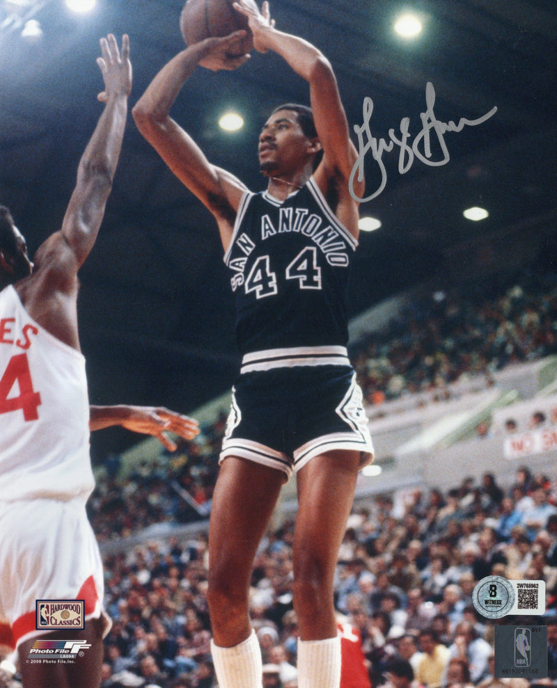 George Gervin autographed signed 8x10 photo NBA San Antonio Spurs Beckett