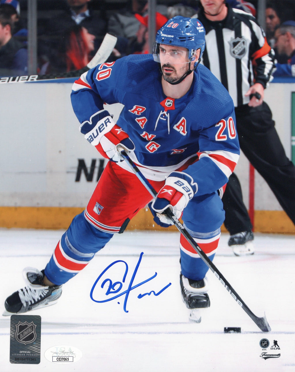 Chris Kreider autographed signed 8x10 photo NHL New York Rangers JSA COA