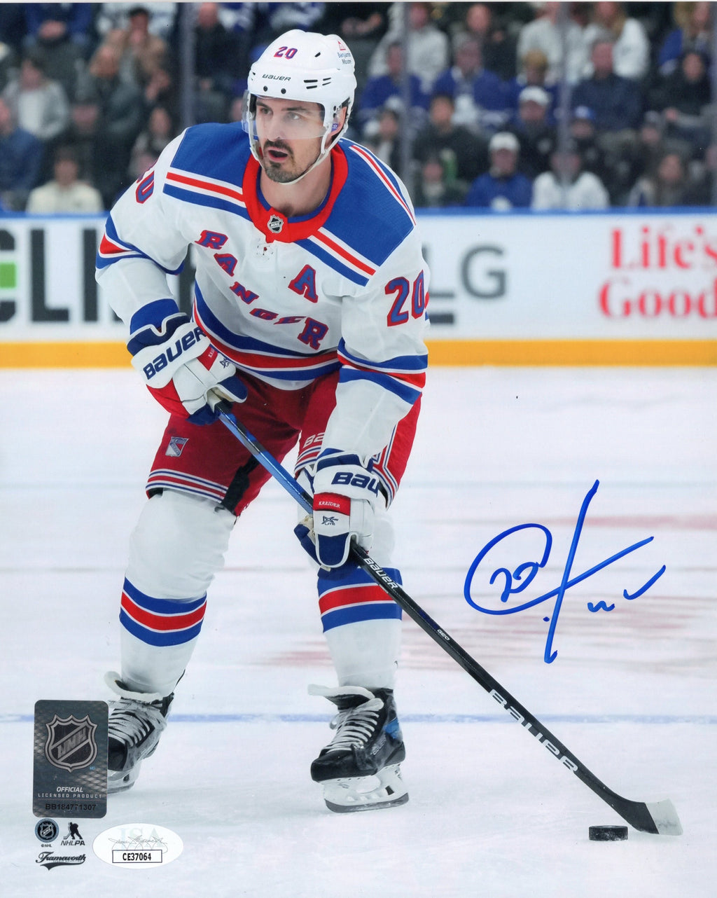Chris Kreider autographed signed 8x10 photo NHL New York Rangers JSA COA