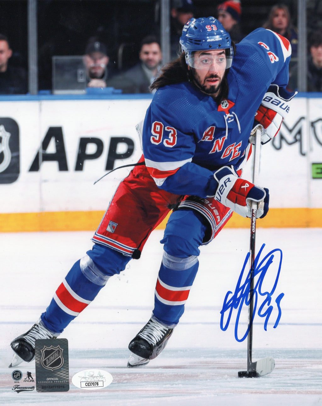 Mika Zibanejad autographed signed 8x10 photo NHL New York Rangers JSA COA