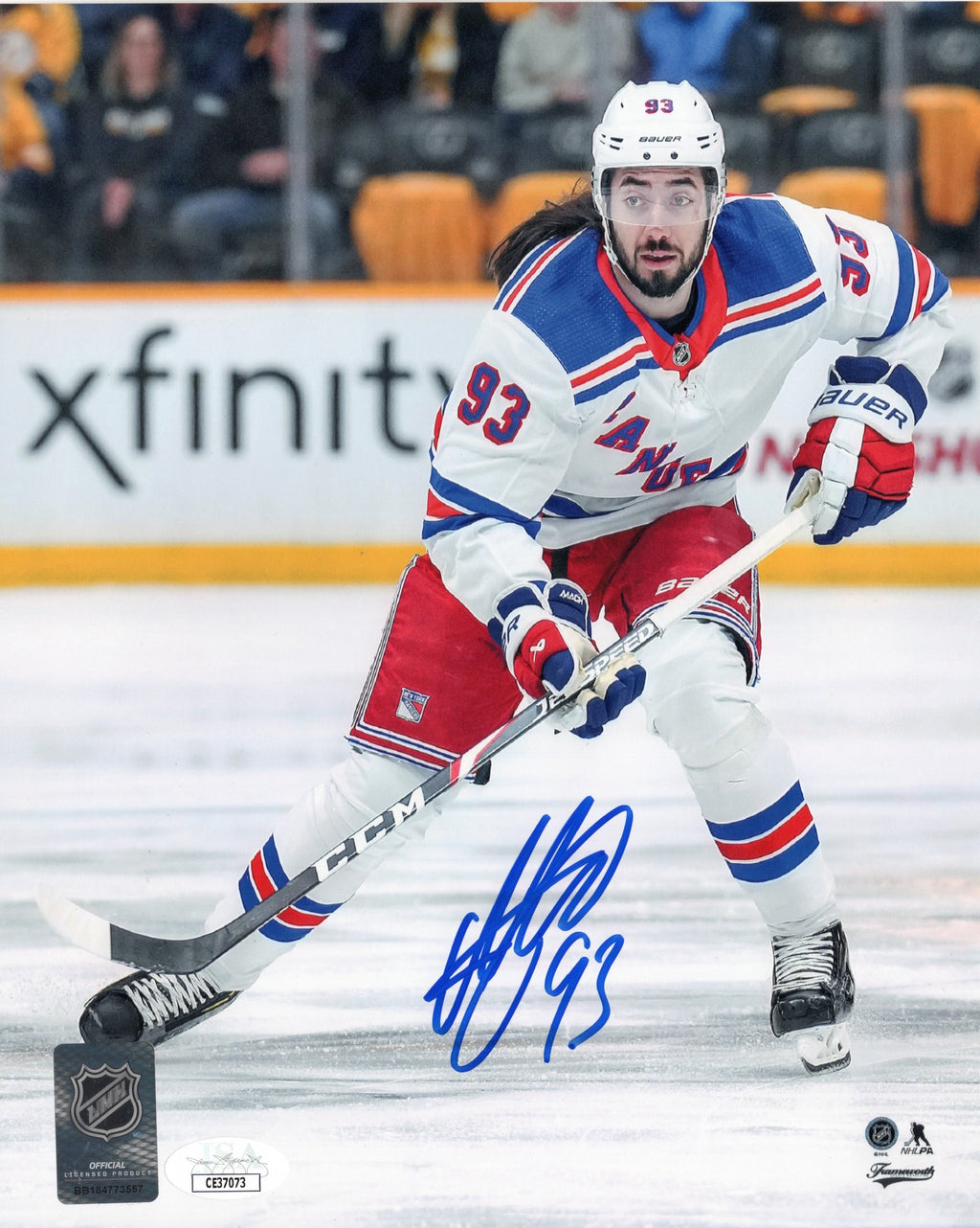 Mika Zibanejad autographed signed 8x10 photo NHL New York Rangers JSA COA