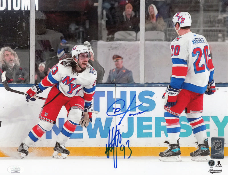 Mika Zibanejad & Chris Kreider signed 11x14 photo NHL New York Rangers JSA COA