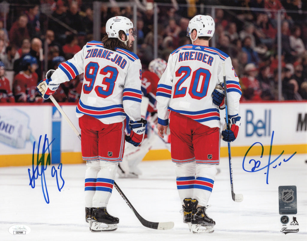 Mika Zibanejad & Chris Kreider signed 11x14 photo NHL New York Rangers JSA COA