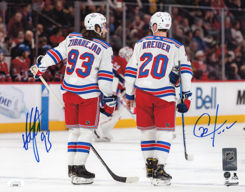 Mika Zibanejad & Chris Kreider signed 11x14 photo NHL New York Rangers JSA COA